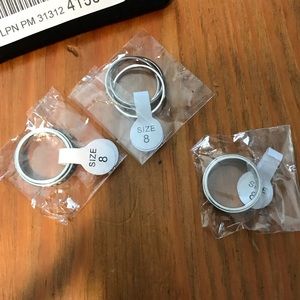 3pc Stainless Steel Fidget Spinning Rings Sz 8